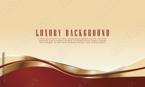 Canvas Print red background with golden ribbon