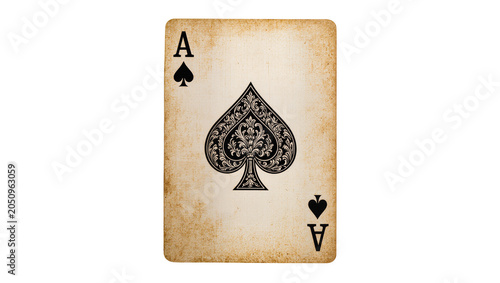 Foto Ace of Spades playing card with vintage texture