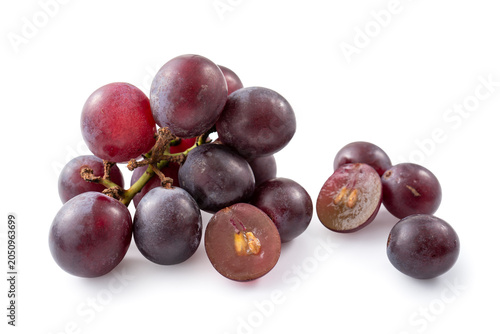 Fresh ripe grapes isolated on white background