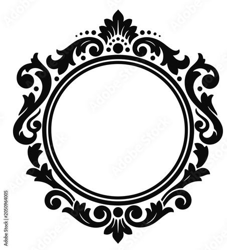 ornate circular floral frame svg file