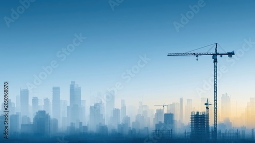 construction development scene, urban infrastructure growth, architecture theme