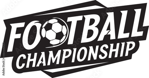 Football championship logo with soccer ball
