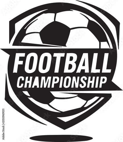 Football championship logo with soccer ball