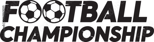 Football championship logo with soccer balls