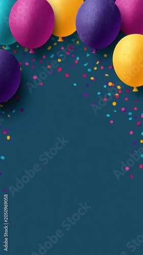 birthday poster design, neon party colors, modern social media style