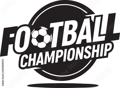 Football championship logo with soccer ball