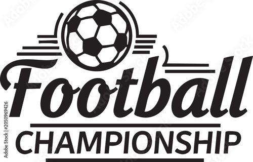 Football championship logo with soccer ball