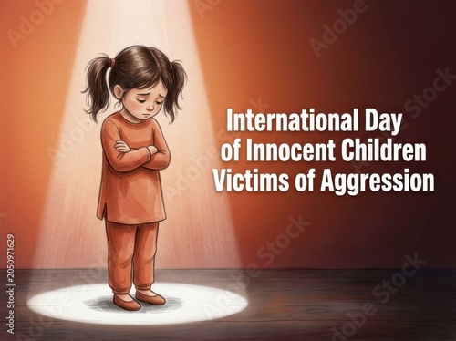 Innocent child victim of aggression on International Day