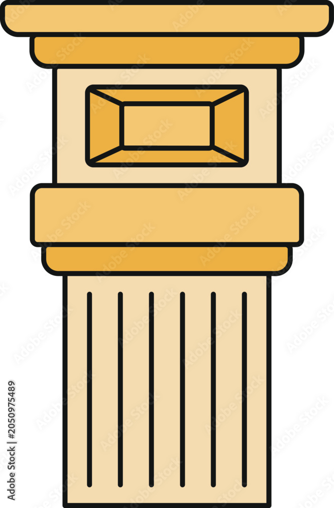 Fototapeta premium Classical architectural column depicting ancient greek roman history and culture
