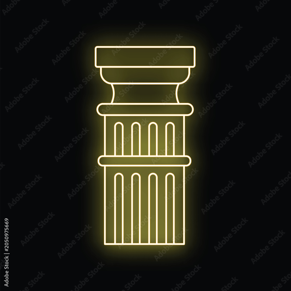 Fototapeta premium Illuminating outline of a classic architectural column symbol