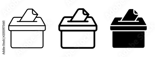 Foto Voting Ballot Box Icons, Election Symbol Vector Graphics, Democratic Process Rep
