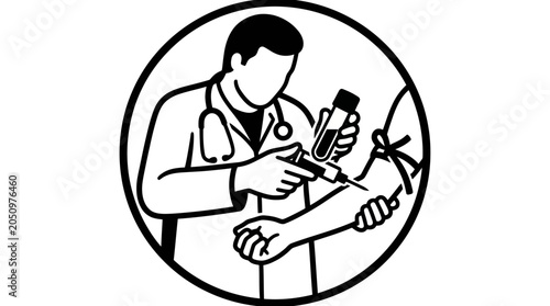Fotografie Medical professional icon administering vaccine injection to a patient