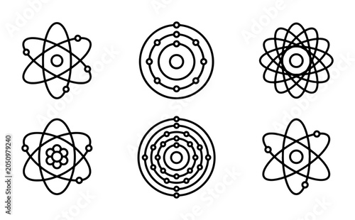 Konstfotografi Atomic Structure Icons, Science Symbols, Molecular Models, Chemistry Elements, V