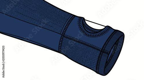 Navy Technical Knit Compression Arm Sleeve Cuff for Endurance and Resilience
