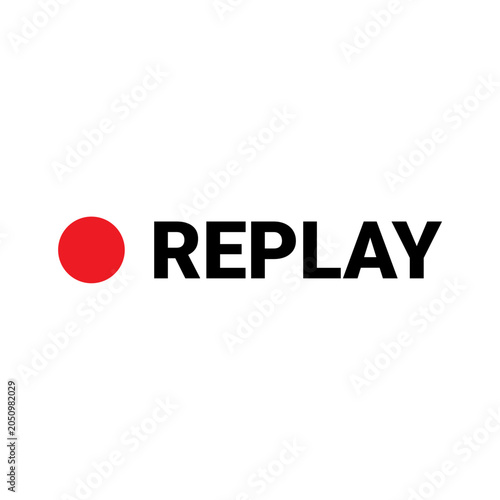 Replay red circle vector
