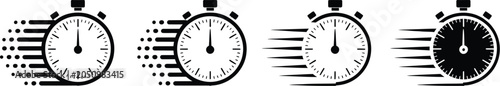 Foto Timer icon set countdown clocks stopwatch deadline management vector illustratio
