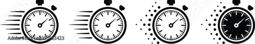 Fotografía Timer icon set countdown clocks stopwatch deadline management vector illustratio