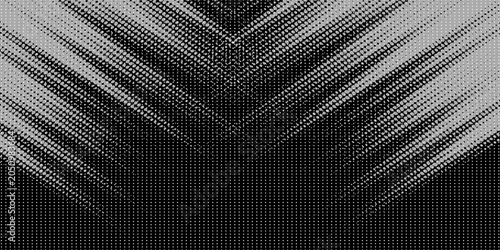 Foto An abstract, high-contrast image featuring a dense grid of small squares that tr