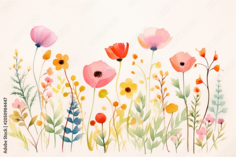 Obraz premium Flowers backgrounds painting pattern.