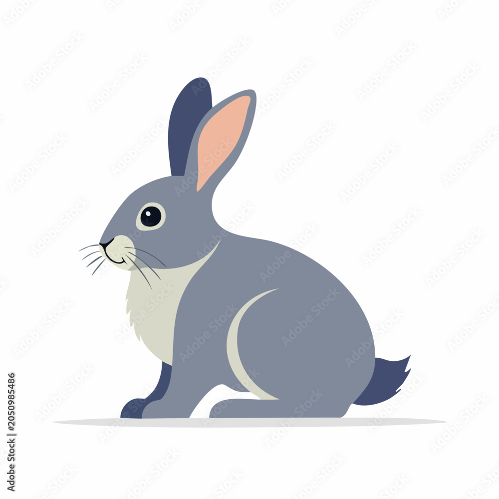 Obraz premium Cute gray rabbit illustration