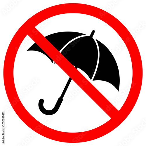 Εκτύπωση καμβά No umbrella sign, red circle with black umbrella and diagonal line