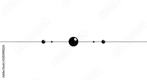 Foto Minimalist abstract design with a central large sphere and smaller spheres on a