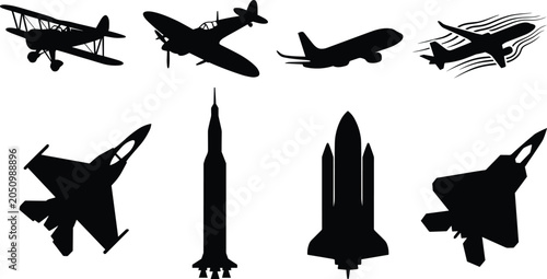 Photos Industrial manufacturing vector set featuring welder silhouettes structural engi