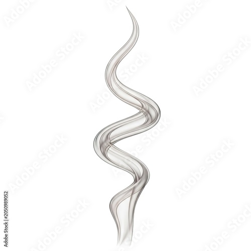 Graceful Wisp of White Smoke or Steam on a Clean Background.