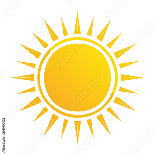 Stylized sun icon with radiating rays