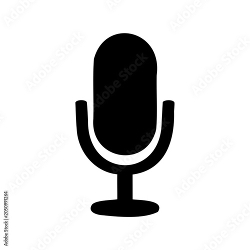 Simple black and white microphone icon suitable for web design use