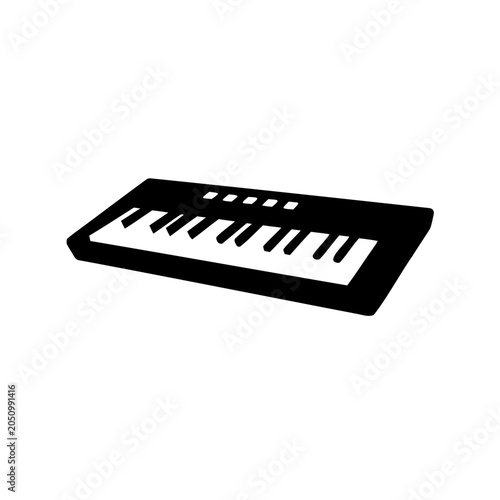 Simple Black and White Illustration of a Keyboard with Multiple Keys