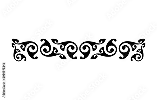 Vintage Ornamental Border Vector with Elegant Flourish Scrollwork