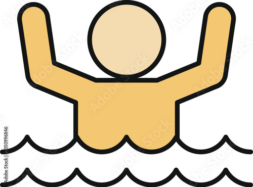 Bild auf Leinwand Person signalling for emergency help while struggling in water
