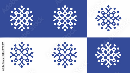 Photos Interconnected node pattern with blue and white color scheme