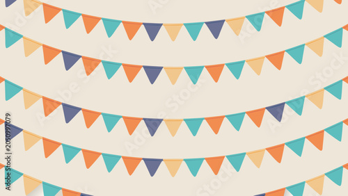 Triangular Pennant Banner Pattern With Alternating Colors Vector Illustration