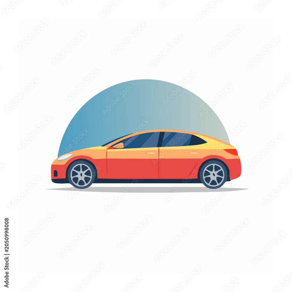 Obraz premium Modern car illustration in flat design style