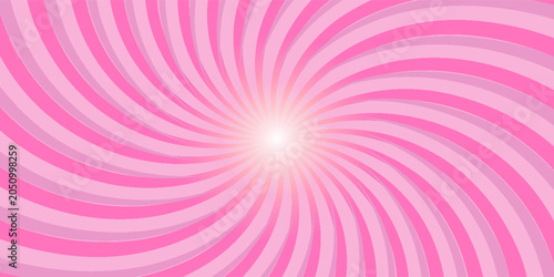 Canvas Print Retro candy cane spiral background with strawberry cream swirls