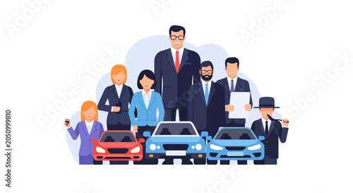 Business People Car Sales Team.