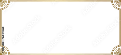 Konstfotografi Gold Art Deco Frame, Elegant Luxury Border with Geometric Decorative Outline for