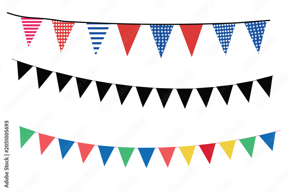 Fototapeta premium vector flags garland for festival , birthday party , USA festival 4th july Independence Day