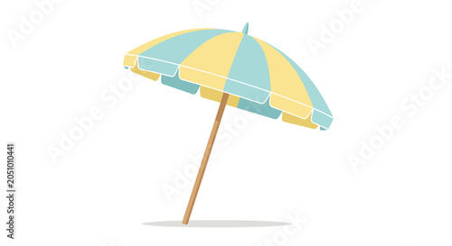 Foto Colorful Beach Umbrella Providing Shade for a Perfect Summer Day