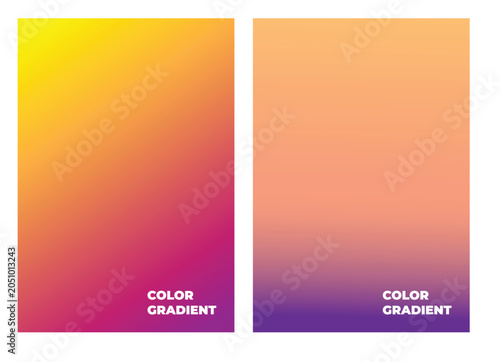 Two vertical rectangles showcasing smooth color gradients.