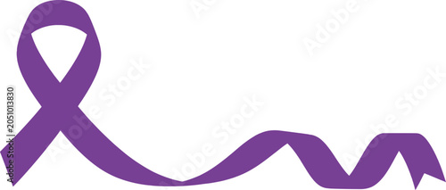 Purple ribbon symbol for awareness and support campaign.