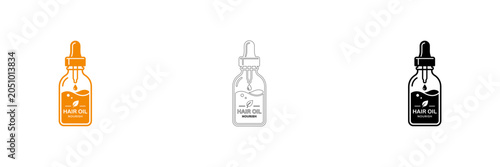 Cuadro en lienzo Three different bottle dropper designs isolated on transparent background, Vecto