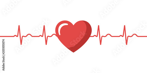 Bild auf Leinwand Heart pulse icon with heartbeat monitor and cardiogram line representing cardiov