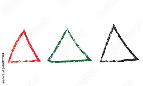 Colorful triangle shapes in red green and black