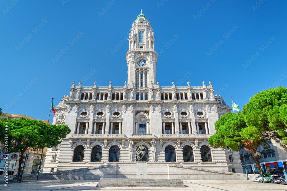 Obraz premium Main view of the Porto City Hall in Porto, Portugal