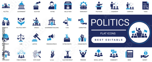 Quadro su tela politics icon set