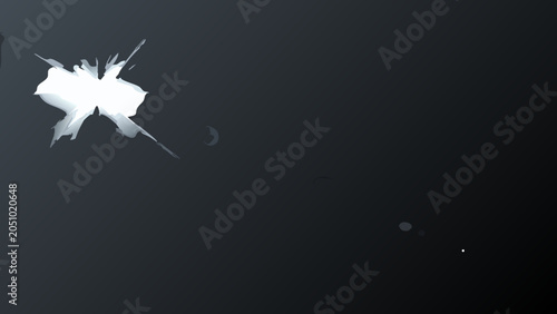 Canvas-taulu Cracked surface with bright light burst and celestial elements dark background
