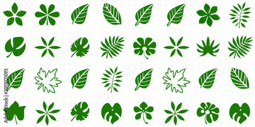 Foto Green Leaf Designs A Collection Of Vector Illustrations